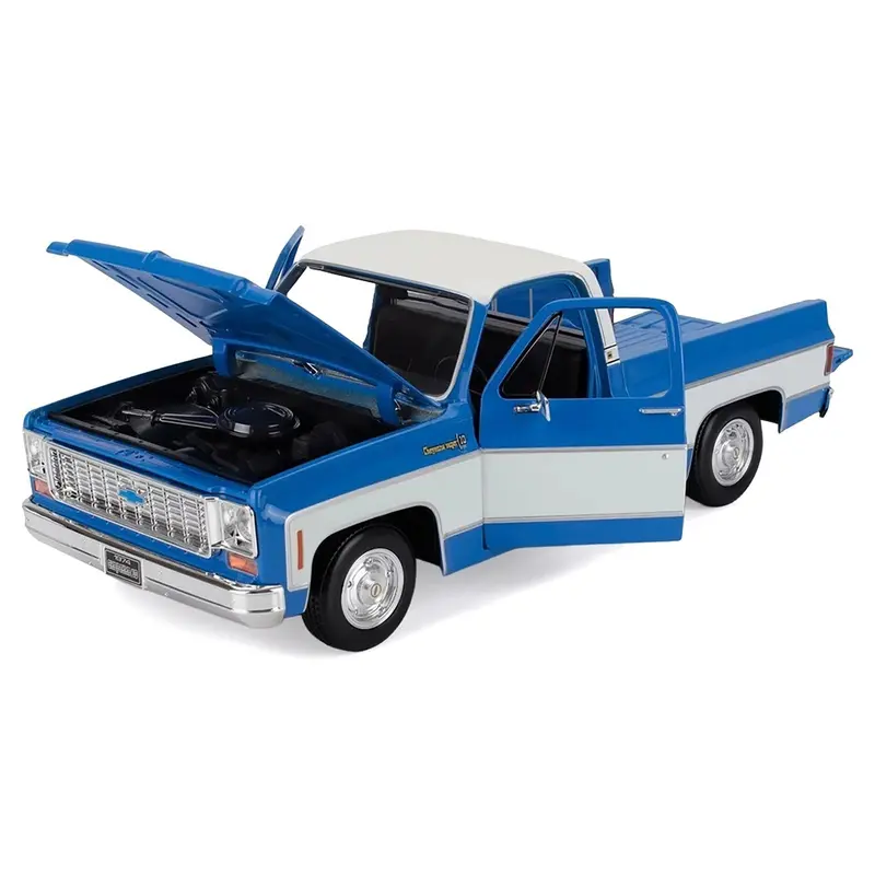 1974 Chevrolet C10 Cheyenne Super Pickup Truck Blue And White "Special Edition" Series 1/18 Diecast Model Car By Maisto 1