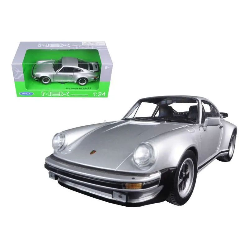 1974 Porsche 911 Turbo 3.0 Silver 1/24 Diecast Model Car By Welly 1
