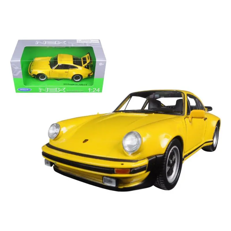 1974 Porsche 911 Turbo 3.0 Yellow 1/24 Diecast Model Car By Welly 1
