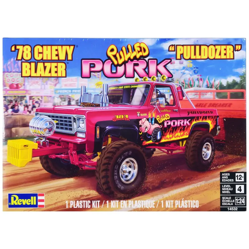 1978-Chevrolet-Blazer-Pickup-Truck-Pulled-Pork-Pulldozer-1-24-Scale-Model-By-Revell, Skill Level 4 1