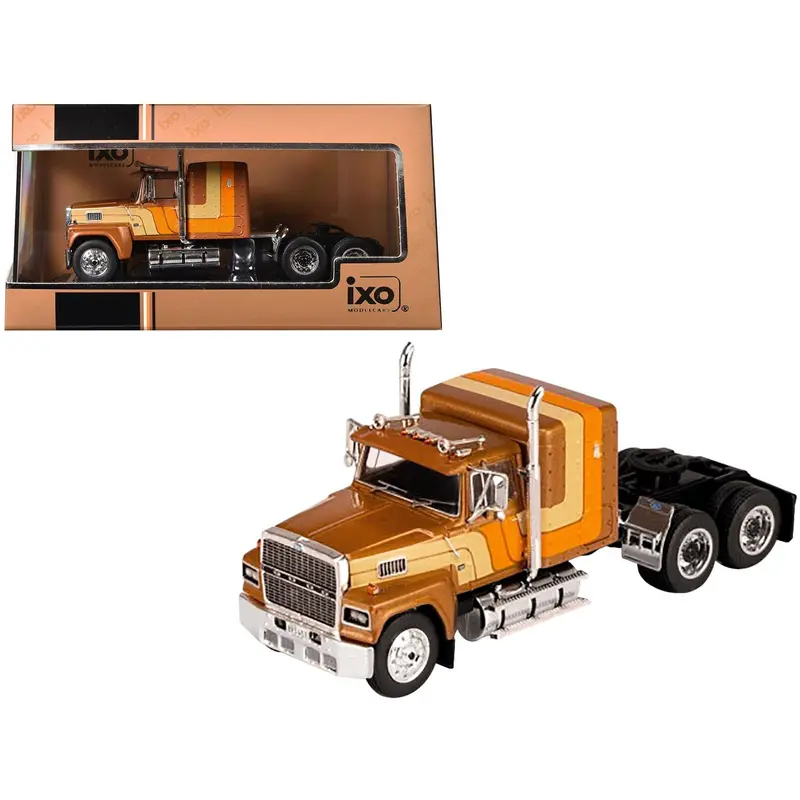 1978 Ford Ltl 9000 Truck Tractor Brown With Stripes 1/64 Diecast Model By Ixo Models 1
