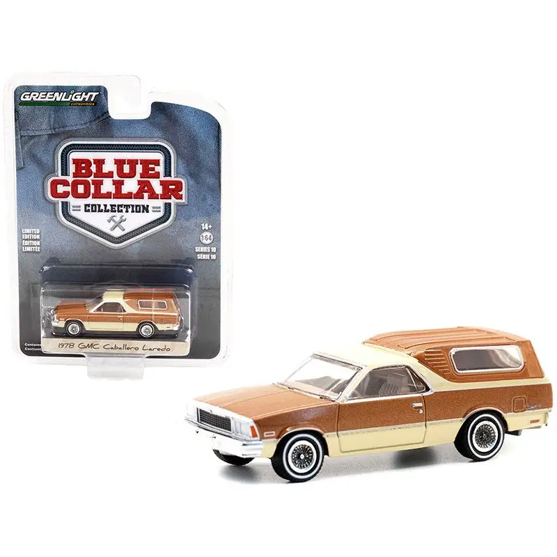 1978 Gmc Caballero Laredo With Camper Shell Brown Metallic And Cream "Blue Collar Collection" Series 10 1/64 Diecast Model Car By Greenlight 1