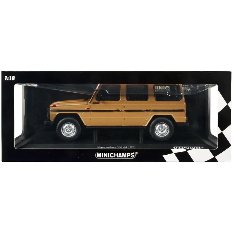 1980 Mercedes-Benz G-Model (Lwb) Beige With Black Stripes Limited Edition To 504 Pieces Worldwide 1/18 Diecast Model Car By Minichamps 1