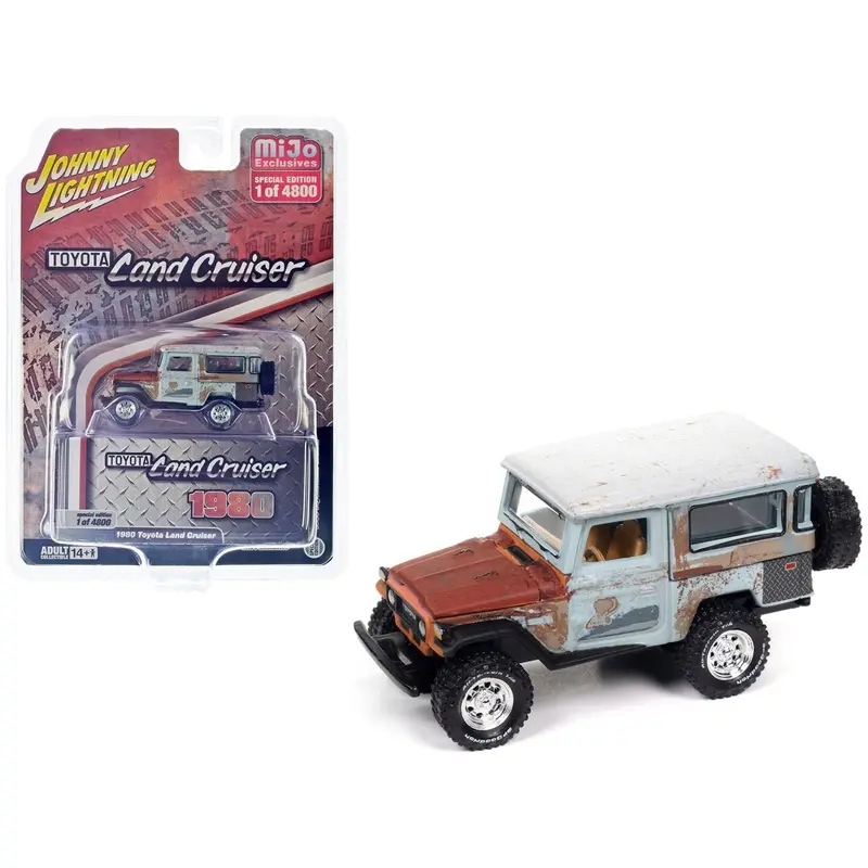 1980 Toyota Land Cruiser Gray And Red Primer (Weathered) Limited Edition To 4800 Pieces Worldwide 1/64 Diecast Model Car By Johnny Lightning 1