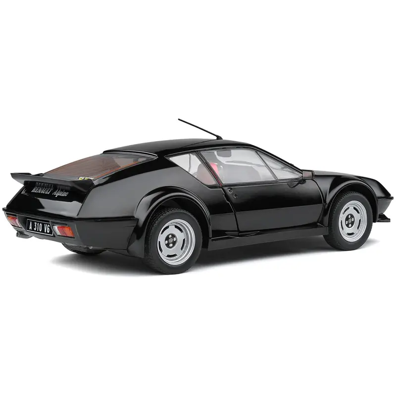 1983 Alpine A310 Pack Gt Noir Irise Black With Red Interior 1/18 Diecast Model Car By Solido 1