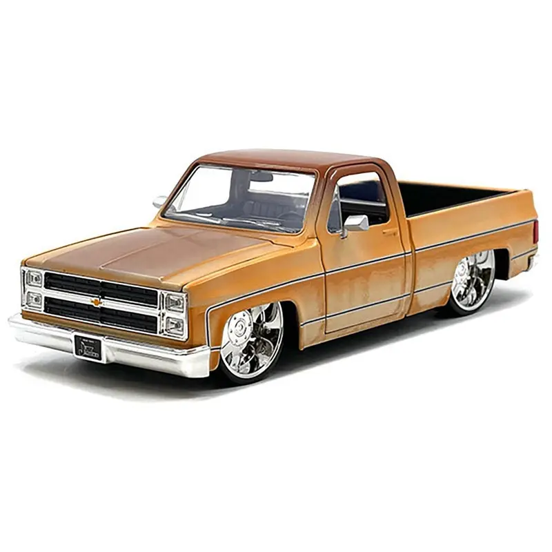 1985 Chevrolet C-10 Pickup Truck Yellow With Brown Top (Rusted) And Jd3 Wheels "Just Trucks" Series 1/24 Diecast Model Car By Jada 1