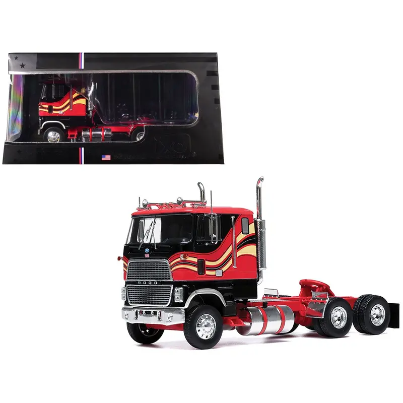 1985 Ford Cl 9000 Truck Tractor Red And Black With Graphics 1/43 Diecast Model By Ixo Models 1