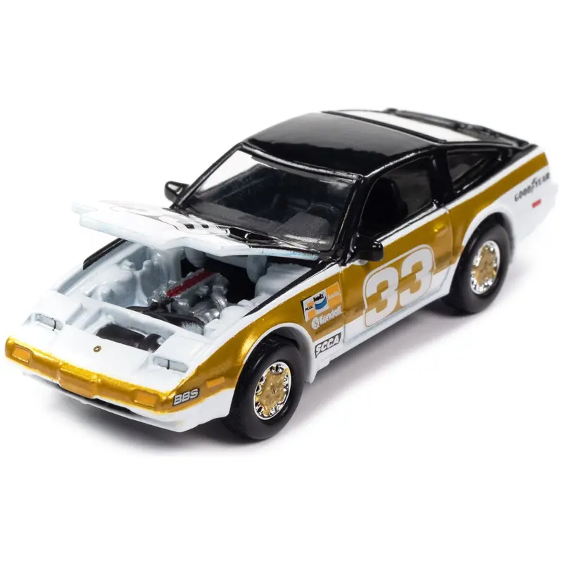 1985 Nissan 300Zx #33 Black White And Gold "Go For The Gold" "Import Heat Gt" Limited Edition To 4788 Pieces Worldwide "Street Freaks" Series 1/64 Diecast Model Car By Johnny Lightning 1