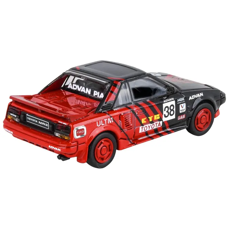 1985 Toyota Mr2 Mk1 Rhd (Right Hand Drive) #38 Red And Black "Autocross Livery" 1/64 Diecast Model Car By Paragon Models 1