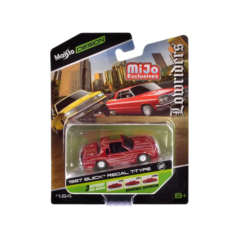 1987 Buick Regal T-Type Lowrider Red Metallic With Graphics "Lowriders" "Maisto Design" Series 1/64 Diecast Model Car By Maisto 1