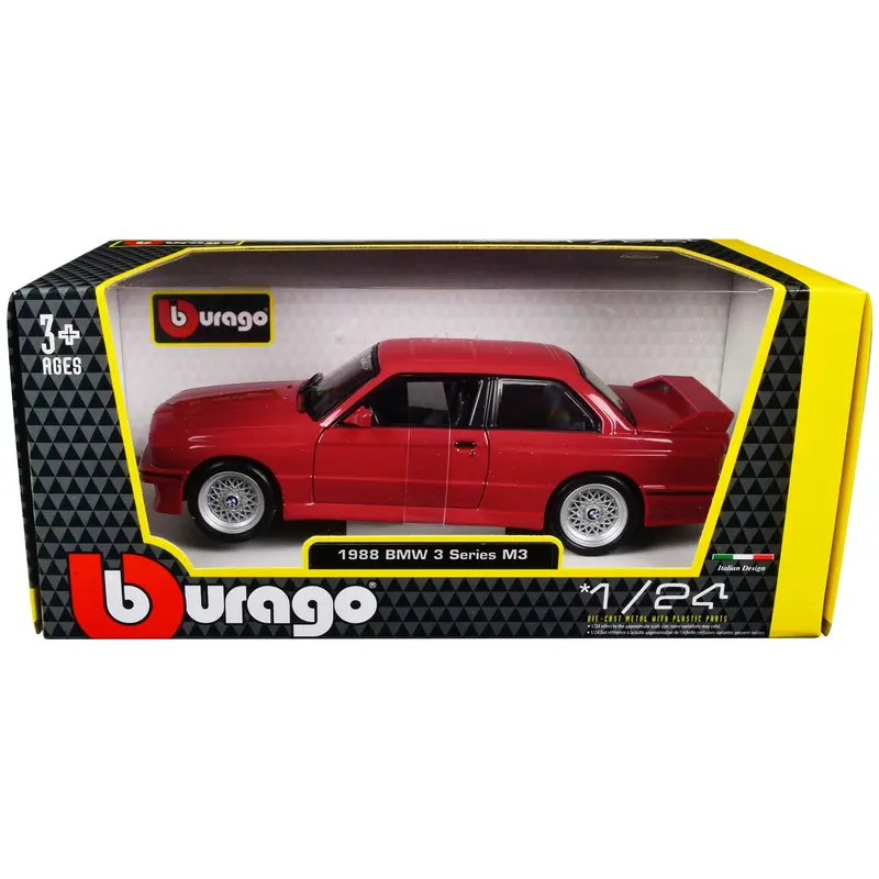 1988 Bmw 3 Series M3 E30 Red 1/24 Diecast Model Car By Bburago 1