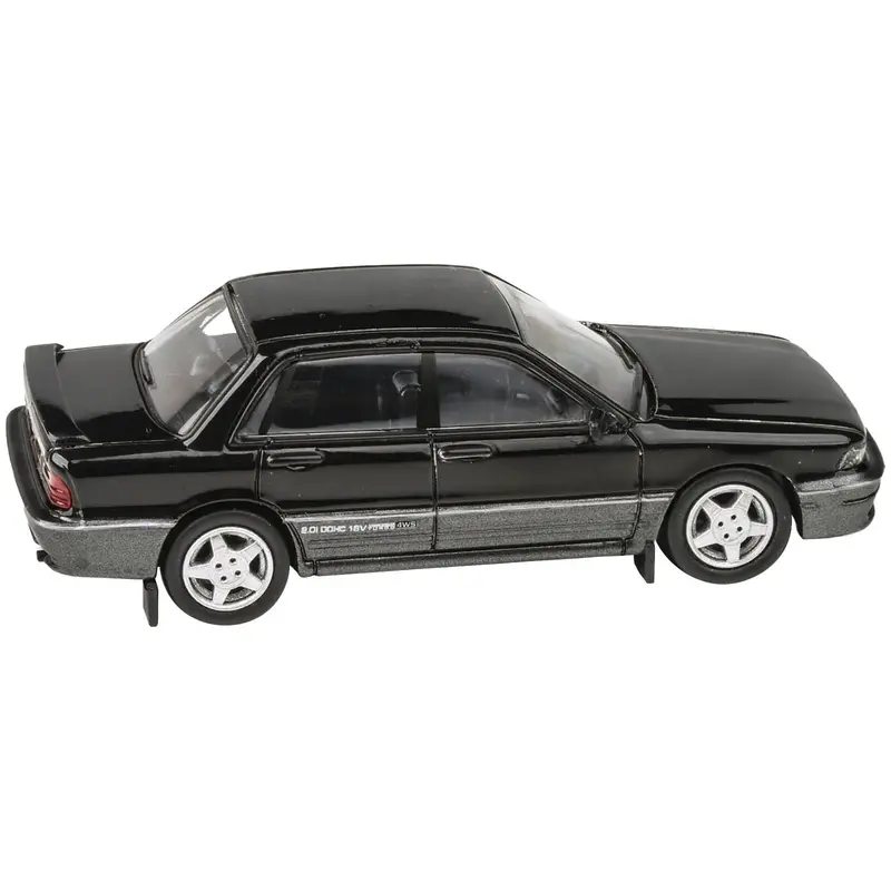 1988 Mitsubishi Galant Vr-4 Lamp Black And Chateau Silver 1/64 Diecast Model Car By Paragon Models 1