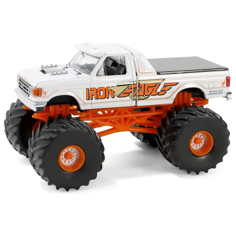 1990 Ford F-350 Monster Truck White "Iron Eagle" "Kings Of Crunch" Series 15 1/64 Diecast Model Car By Greenlight 1