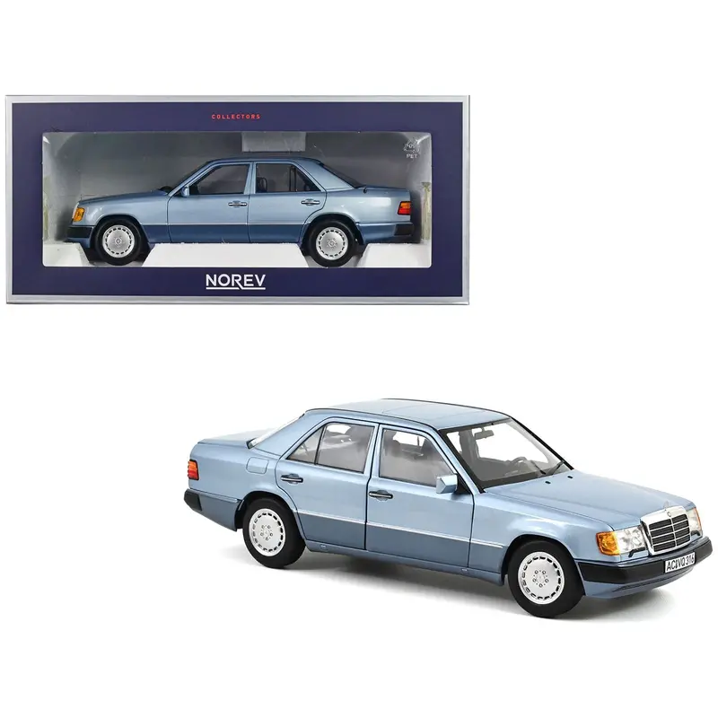 1990 Mercedes-Benz 230 E Light Blue Metallic 1/18 Diecast Model Car By Norev 1