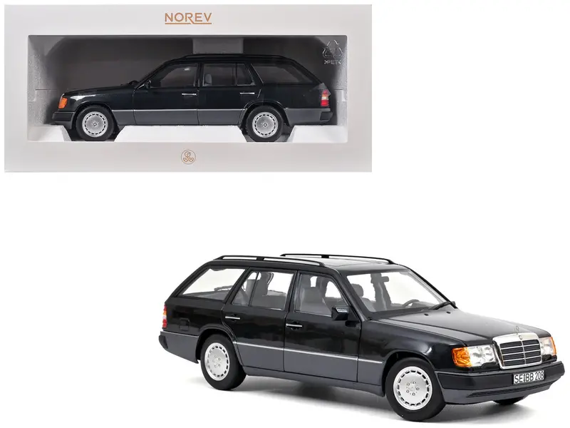 1990 Mercedes-Benz 300 Dt-Model S124 Blue Black Metallic 1/18 Diecast Model Car By Norev 1