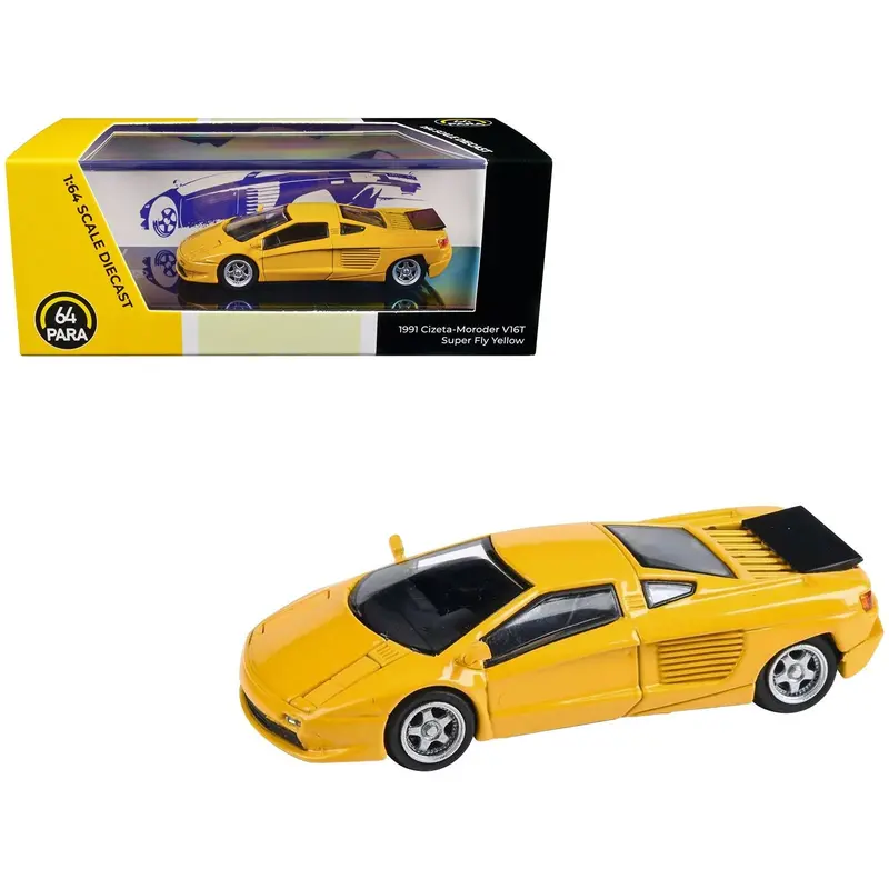 1991 Cizeta V16t Super Fly Yellow 1/64 Diecast Model Car By Paragon Models 1