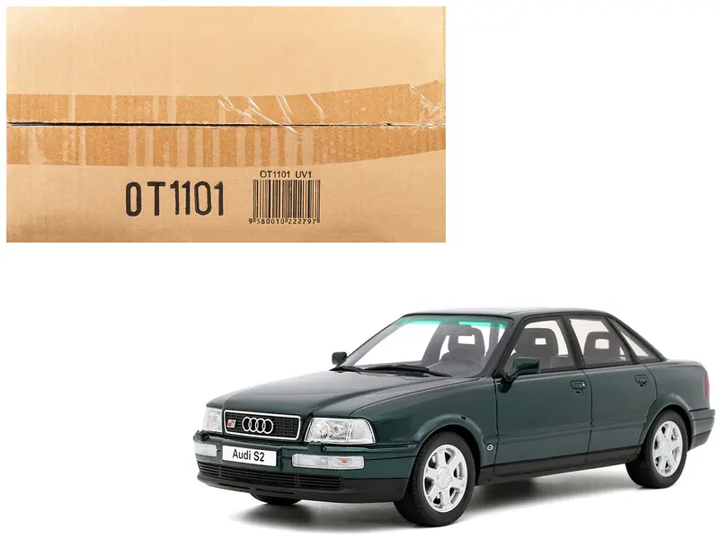 1993 Audi S2 Sedan Emerald Green Metallic Limited Edition To 2000 Pieces Worldwide 1/18 Model Car By Otto Mobile 1