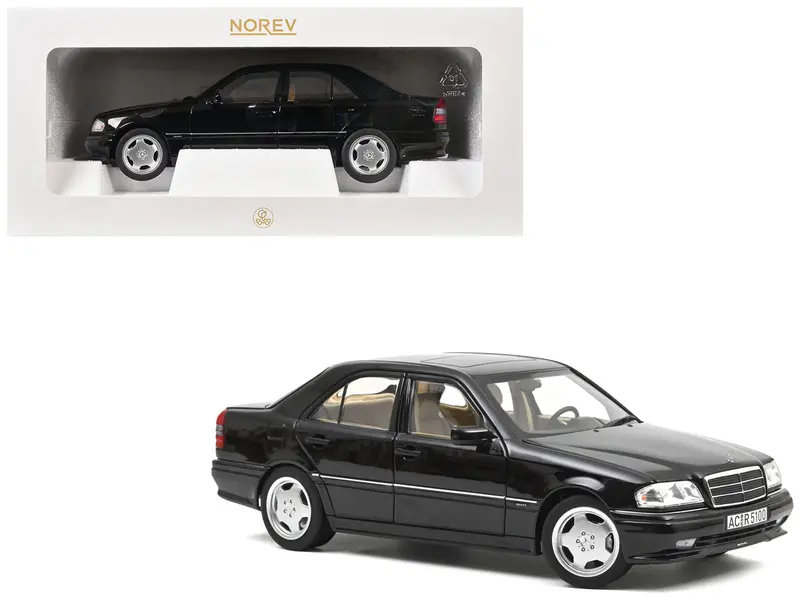 1993 Mercedes-Benz C36 Amg Black Metallic 1/18 Diecast Model Car By Norev 1