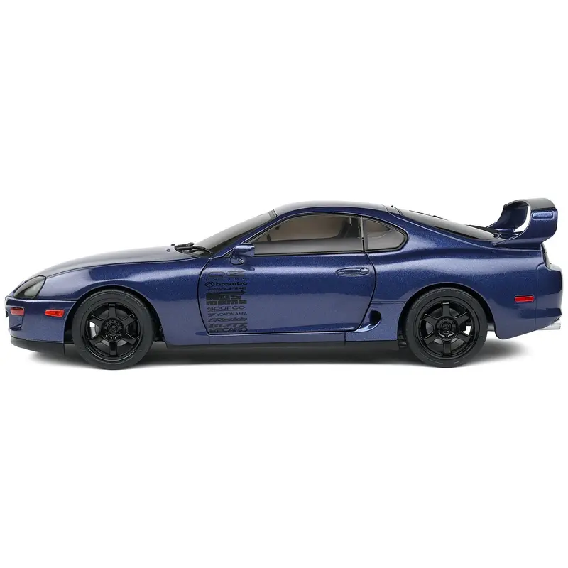 1993 Toyota Supra Mk4 (A80) Streetfighter Rhd (Right Hand Drive) Dark Blue Metallic 1/18 Diecast Model Car By Solido 1