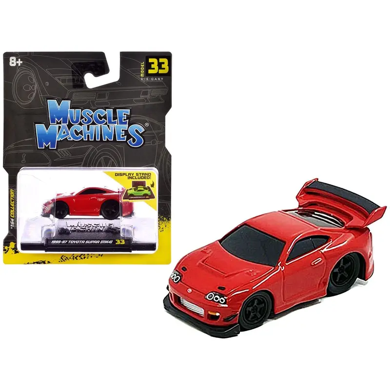 1995-1997 Toyota Supra (Mk4) Red 1/64 Diecast Model Car By Muscle Machines 1