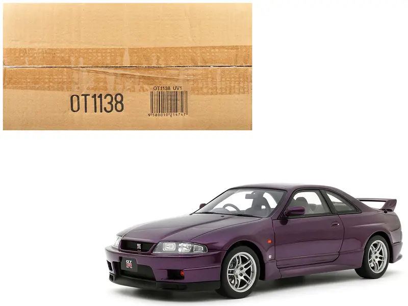 1995 Nissan Skyline Gt-R (R33) V-Spec Rhd (Right Hand Drive) Midnight Purple Metallic 1/18 Model Car By Otto Mobile 1