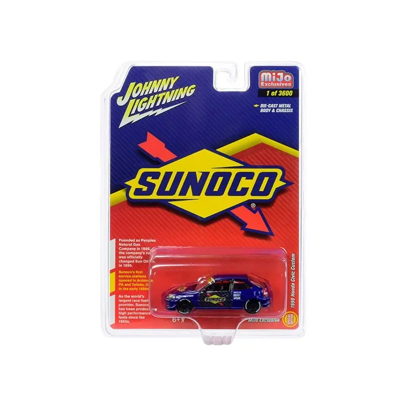 1998 Honda Civic Custom Dark Blue "Sunoco" Limited Edition To 3600 Pieces Worldwide 1/64 Diecast Model Car By Johnny Lightning 1