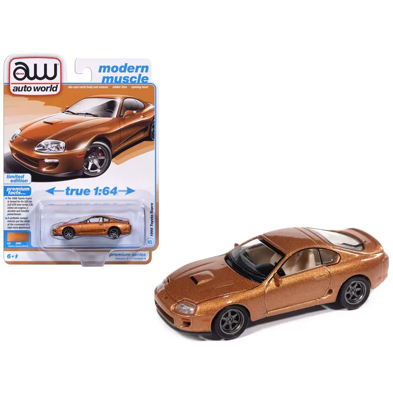 1998 Toyota Supra Sedona Sunset Bronze Metallic "Modern Muscle" Series 1/64 Diecast Model Car By Auto World 1