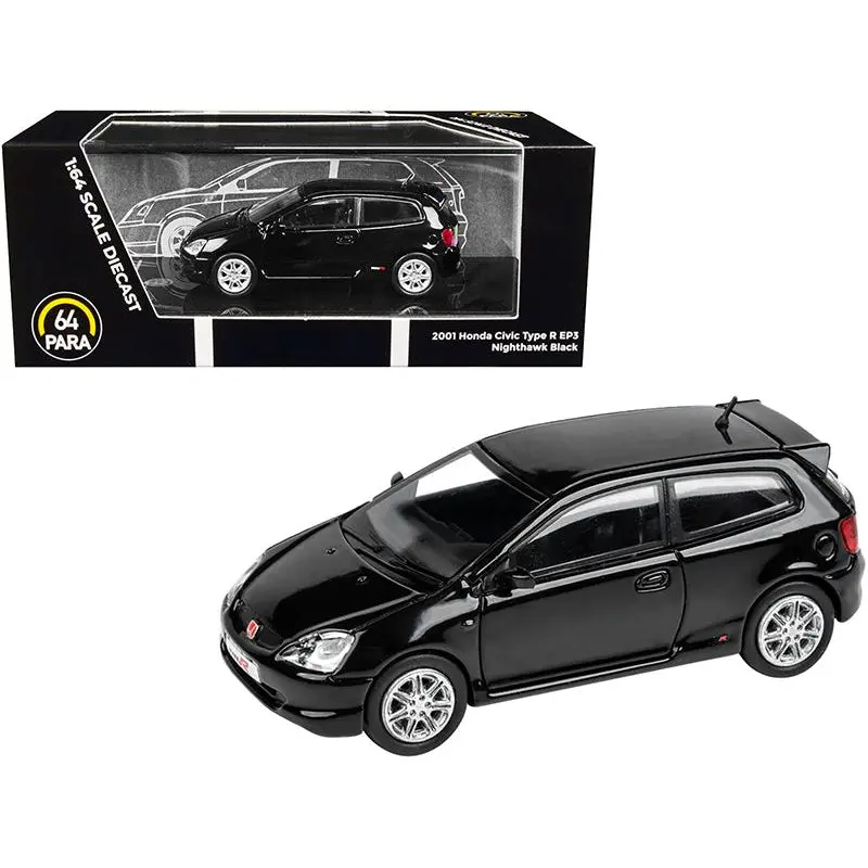 2001 Honda Civic Type R Ep3 Nighthawk Black 1/64 Diecast Model Car By Paragon Models 1