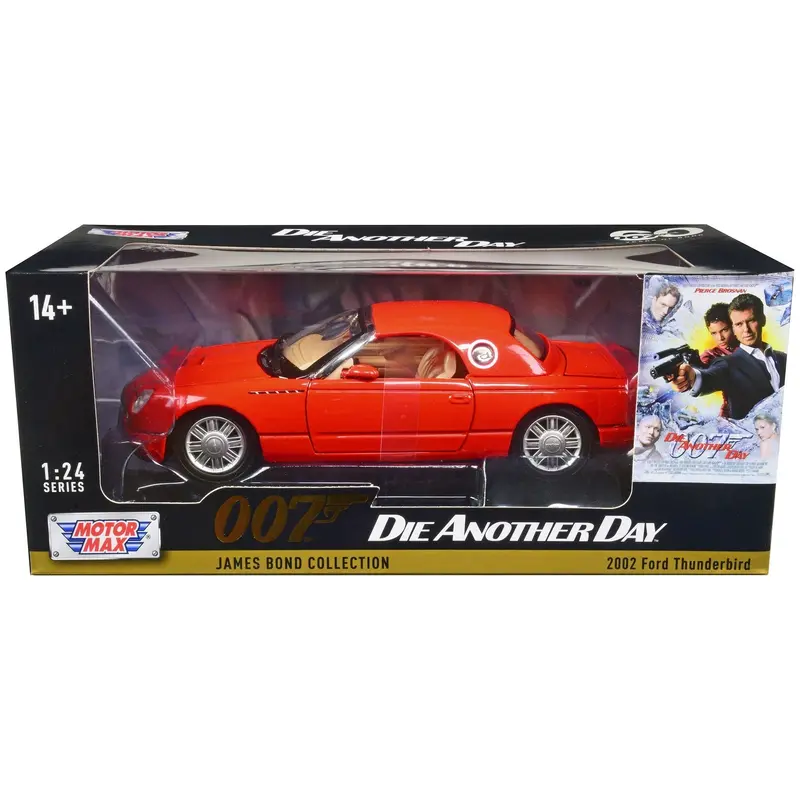 2002 Ford Thunderbird Orange James Bond 007 "Die Another Day" (2002) Movie "James Bond Collection" Series 1/24 Diecast Model Car By Motormax 1