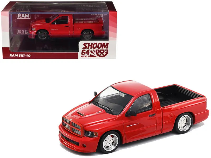 2003 Dodge Ram Srt-10 Pickup Truck Red 1/64 Diecast Model Car By Shoom64 Models 1