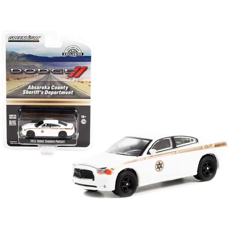 2011 Dodge Charger Pursuit White "Absaroka County Sheriff's Department" "Hobby Exclusive" 1/64 Diecast Model Car By Greenlight 1