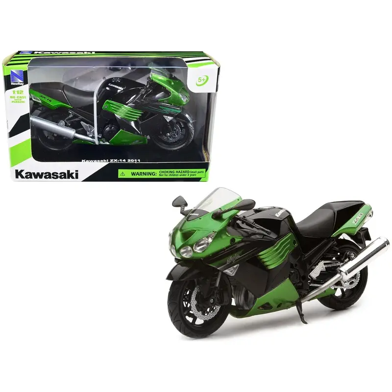 2011 Kawasaki Zx-14 Ninja Green Motorcycle Model 1/12 By New Ray 1
