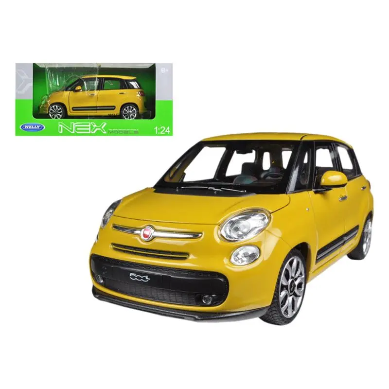 2013 Fiat 500L Yellow 1/24 Diecast Car Model By Welly 1