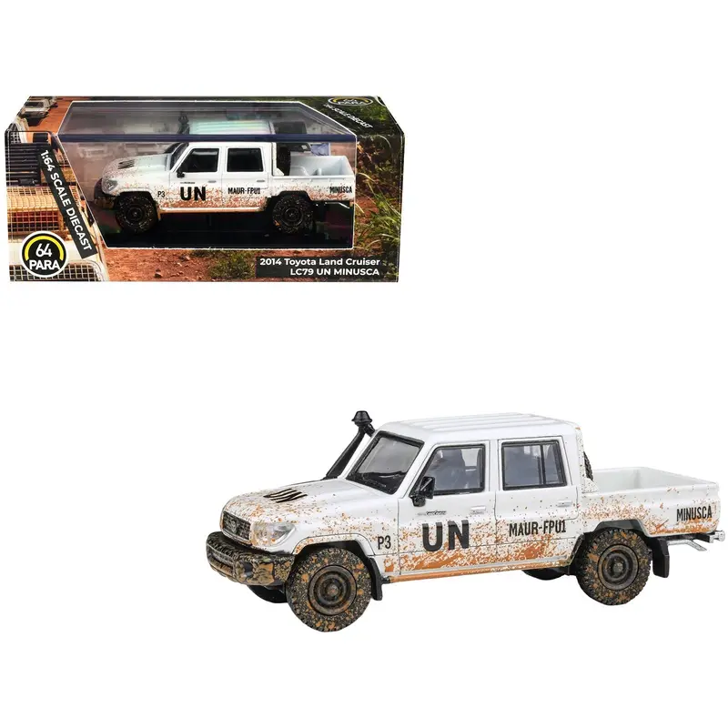 2014 Toyota Land Cruiser Lc 79 Pickup Truck "Un Minusca" White (Dirty Version) 1/64 Diecast Model Car By Paragon 1
