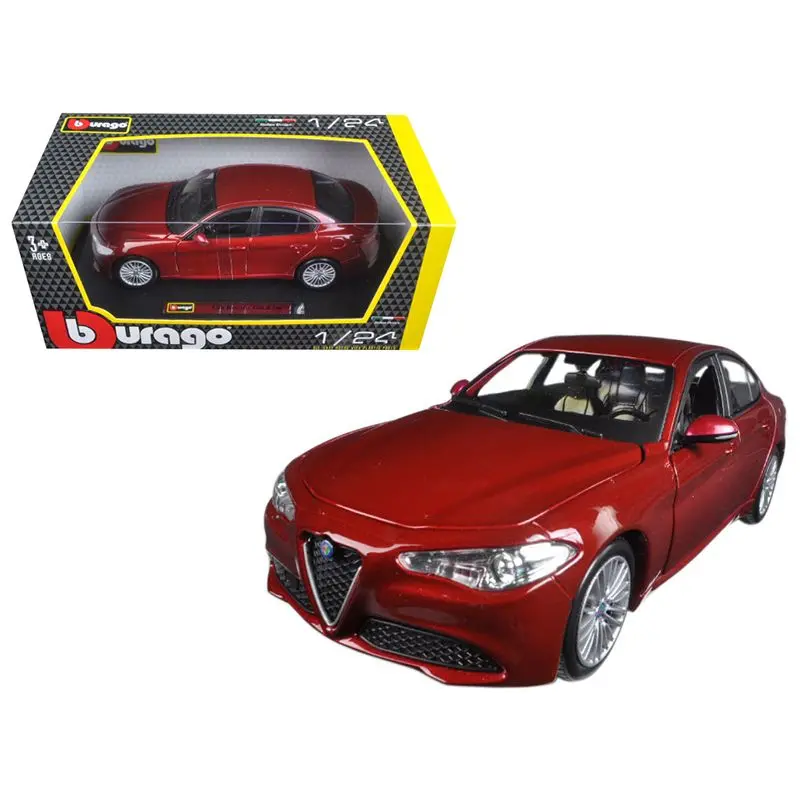 2016 Alfa Romeo Giulia Burgundy 1/24 Diecast Model Car By Bburago 1