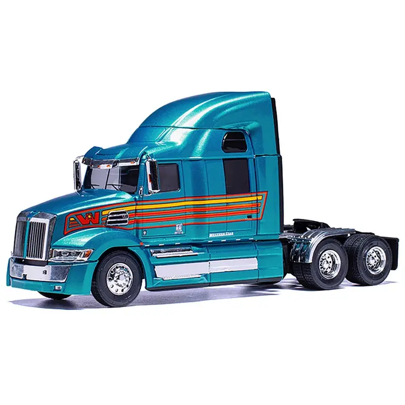 2016 Western Star 5700Xe Truck Tractor Blue Metallic With Stripes 1/43 Diecast Model By Ixo Models 1