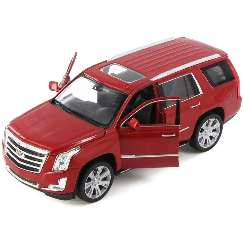 2017 Cadillac Escalade With Sunroof Red Metallic 1/24-1/27 Diecast Model Car By Welly 1