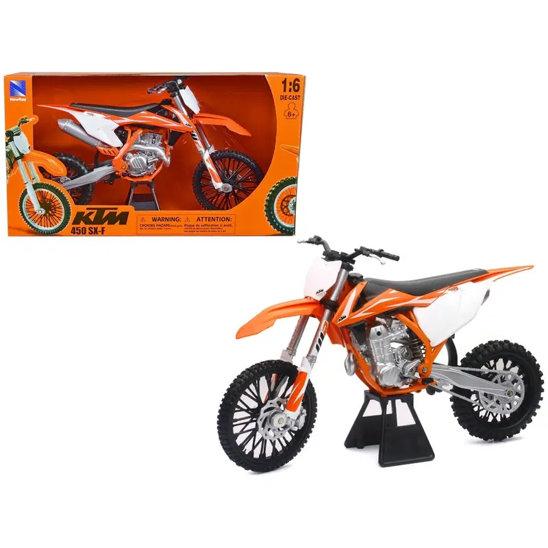 2018 Ktm 450 Sx-F Dirt Bike Motorcycle Orange And White 1/6 Diecast Model By New Ray 1