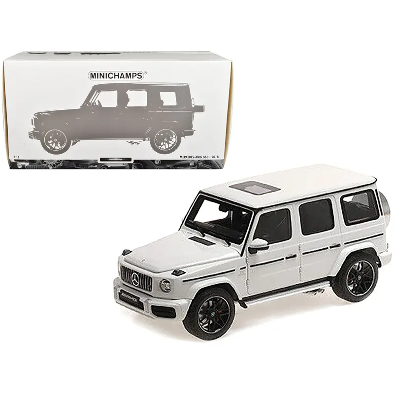 2018 Mercedes-Benz Amg G63 White With Sunroof 1/18 Diecast Model Car By Minichamps 1