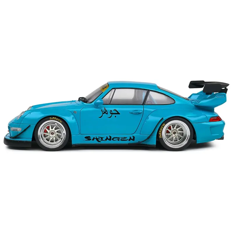 2018 Rwb "Shingen" Light Blue With Graphics "Rauh Weltbegriff" 1/18 Diecast Model Car By Solido 1