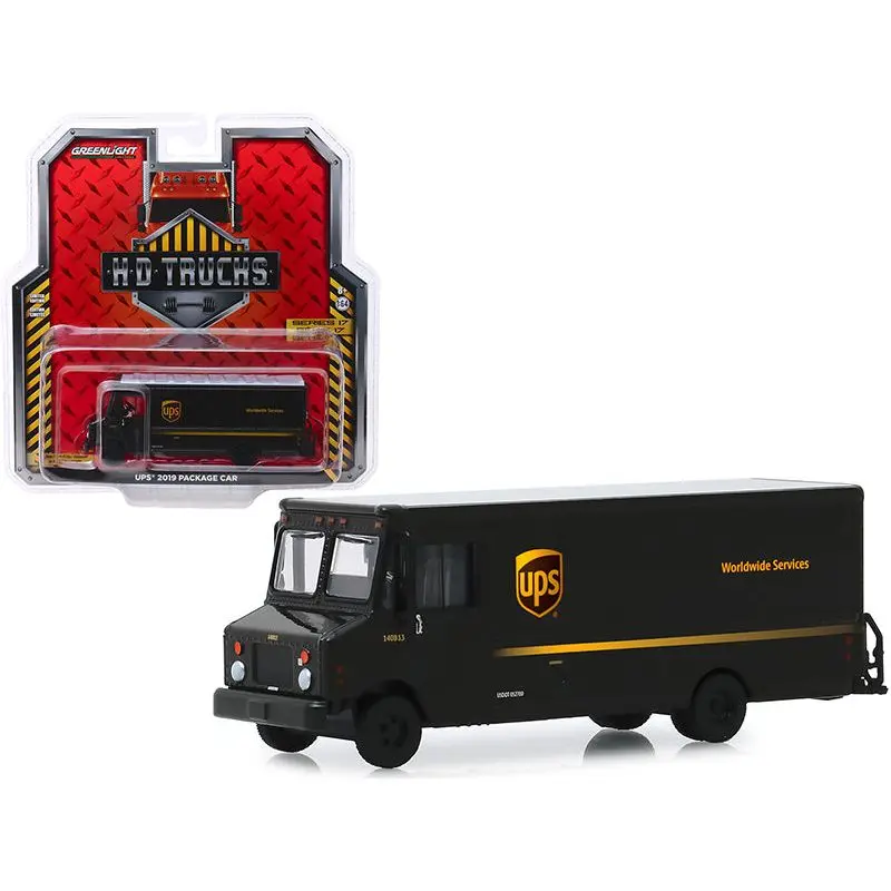 2019 Package Car Dark Brown "Ups" (United Parcel Service) "H.D. Trucks" Series 17 1/64 Diecast Model By Greenlight 1