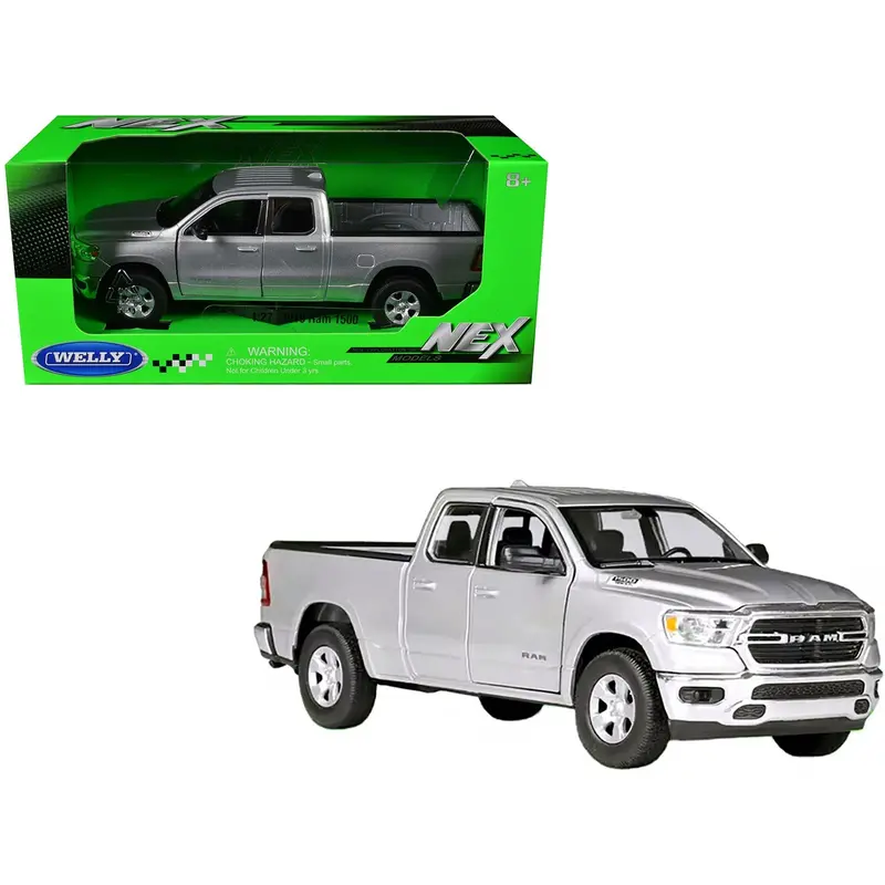 2019 Ram 1500 Pickup Truck Silver Metallic "Nex Models" Series 1/27 Diecast Model Car By Welly 1