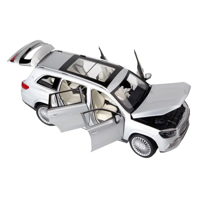 2020 Mercedes-Maybach Gls 600 Silver Metallic With Sun Roof 1/18 Diecast Model Car By Paragon Models 1