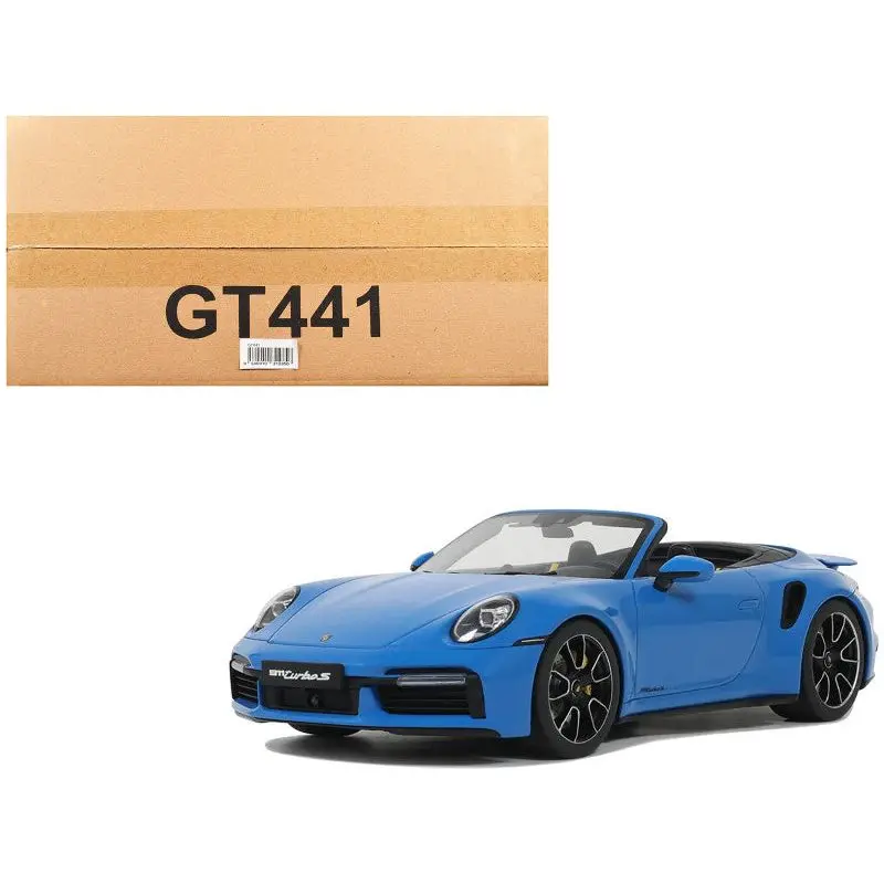 2020 Porsche 911 (992) Turbo S Cabriolet Blue 1/18 Model Car By Gt Spirit 1