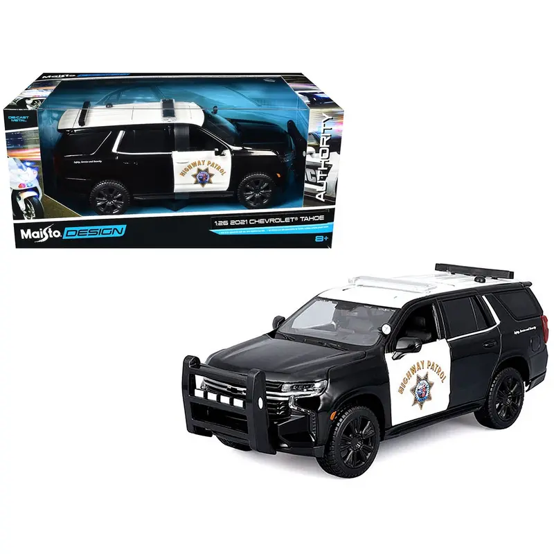 2021 Chevrolet Tahoe "California Highway Patrol" Black And White "Authority" "Maisto Design" Series 1/26 Diecast Model Car By Maisto 1