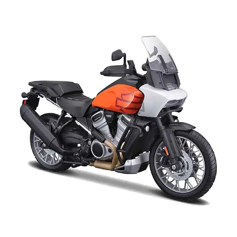 2021 Harley Davidson Pan America 1250 Motorcycle Orange And Black "H-D Custom" 1/12 Diecast Model By Maisto 1