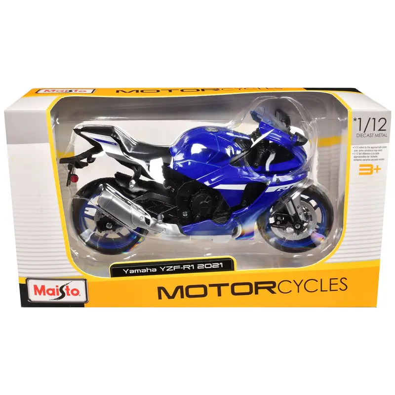 2021 Yamaha Yzf-R1 Motorcycle Blue 1/12 Diecast Model By Maisto 1