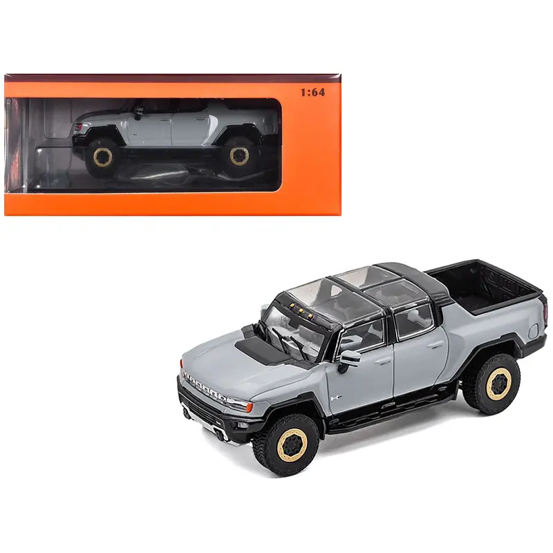2022 Gmc Hummer Ev Pickup Truck Gray 1/64 Diecast Model Car By Gcd 1