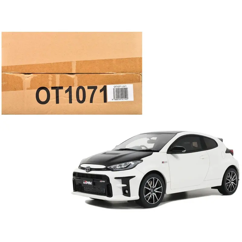 2022 Toyota Grmn Yaris Rhd (Right Hand Drive) Platinum White Pearl With Black Hood And Top Limited Edition To 999 Pieces Worldwide 1/18 Model Car By Otto Mobile 1