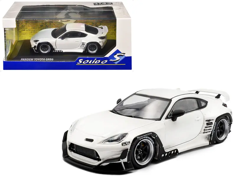 2022 Toyota Pandem Gr86 White Metallic 1/43 Diecast Model Car By Solido 1
